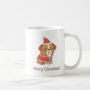 メリークリスマス ブルドッグ サンタクロース マグカップ