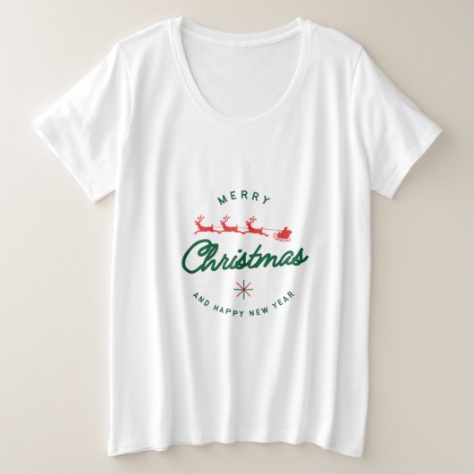 メリークリスマス プラスサイズTシャツ (デザイン正面)