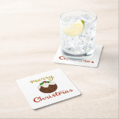 メリークリスマス+プリンデザイン スクエアペーパーコースター (インサイチュ)