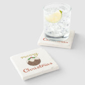 メリークリスマス+プリンデザイン ストーンコースター (横)