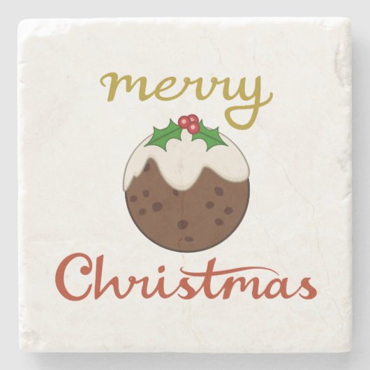 メリークリスマス+プリンデザイン ストーンコースター (正面)