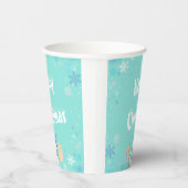 メリークリスマス+プレゼントの雪だるま 紙コップ (右)