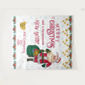 メリークリスマス＆プロスパラスな新年の企業ロゴ タペストリー (正面(横))