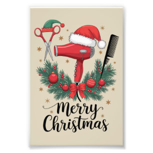 メリークリスマス ヘアスタイリスト ヘアスタイリスト クリスマス ヘア フォトプリント