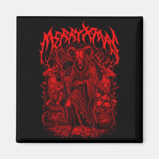 メリークリスマス ヘヴィメタル バンド パロディ デスメタル ビニール マグネット (正面)