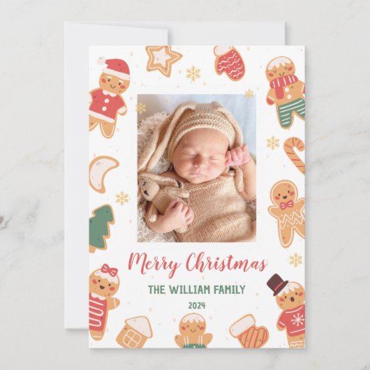 メリークリスマス ベイビー フォト ホリデー カード (正面)