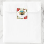 メリークリスマス、ベビーイエス出生シーン スクエアシール (バッグ)