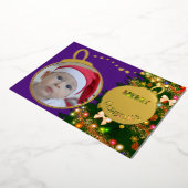 メリークリスマス – ベビー写真 箔シーズンカード (回転した状態)