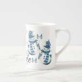 メリークリスマス、ベビー外は寒い ボーンチャイナマグカップ (右)