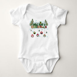 メリークリスマス ベビーTシャツ ベビーボディスーツ