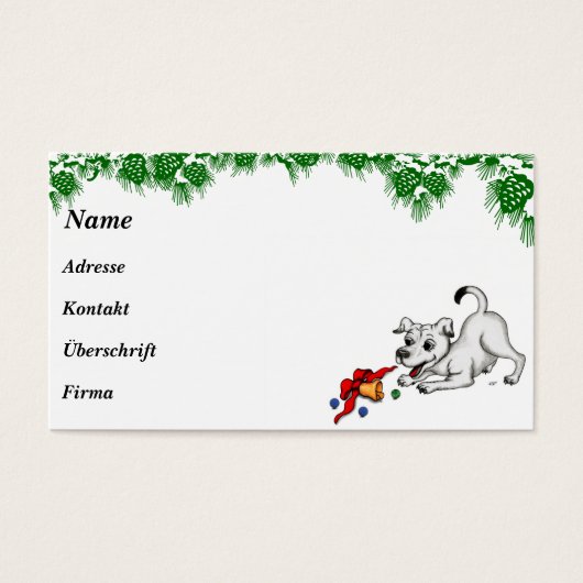 メリークリスマス！ベルとボールで子犬 (正面)