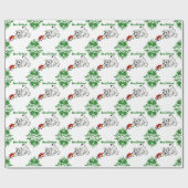 メリークリスマス！ベルとボールで子犬 ラッピングペーパー (フラット)