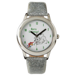 メリークリスマス！ベルとボールで子犬 腕時計