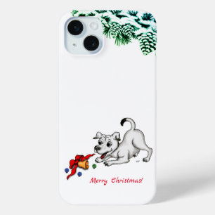 メリークリスマス!ベルとボールで子犬 iPhone 15 MINIケース