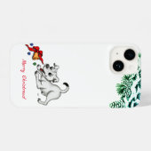 メリークリスマス！ベルとボールで子犬 iPhoneケース (裏面横)