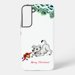 メリークリスマス!ベルとボールで子犬 SAMSUNG GALAXY S22+ケース