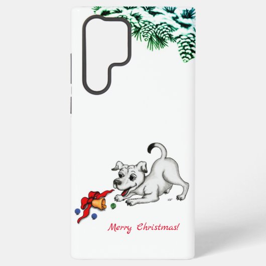 メリークリスマス！ベルとボールで子犬 SAMSUNG GALAXYケース (裏面)