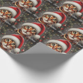 メリークリスマス ベンガル猫, クリスマスサンタ ベンガル猫 ラッピングペーパー (角)