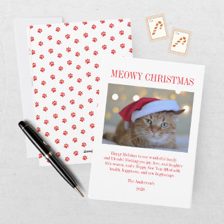 メリークリスマス ペット 猫 写真 シーズンカード