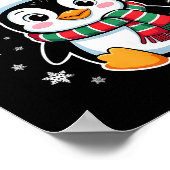 メリークリスマス ペンギン かわいい サンタ帽子 冬 ホリデー ポスター (角)