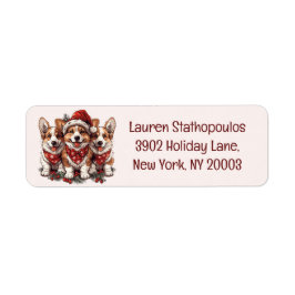 メリークリスマス ペンブローク・ウェルシュ・コーギー 子犬 ラベル