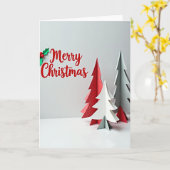 メリークリスマス ペーパーツリー カード (黄色い花)