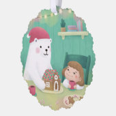 メリークリスマス：ホッキョクグマ&チャイルド オーナメントカード (左)