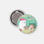 メリークリスマス：ホッキョクグマ&チャイルド マグネット (正面/裏面)