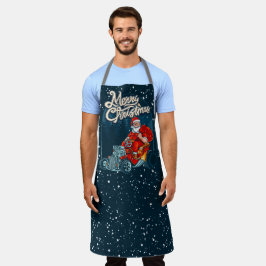 メリークリスマス ホットロッド ファニー カー サンタクロース エプロン