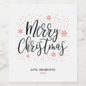 メリークリスマス |ホリデーギフトカスタムワインラベル ワインラベル (シングルラベル)