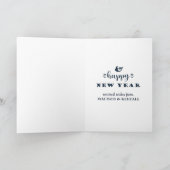 メリークリスマス |ホリデースケーター雪の球体 シーズンカード (内部)