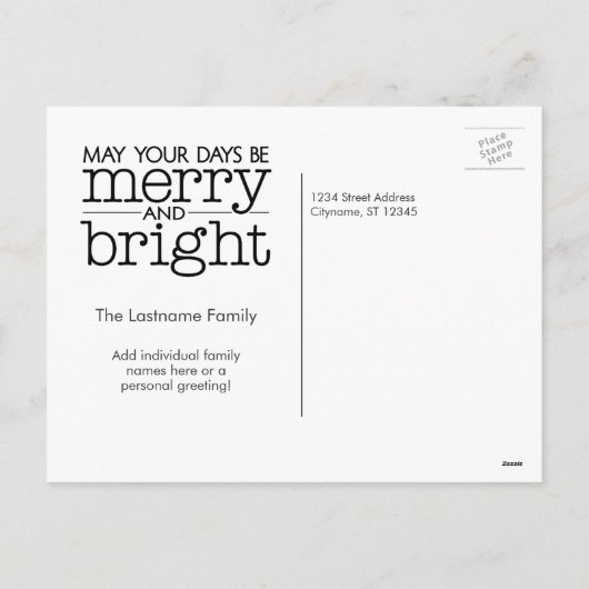 メリークリスマス – ホリデーフォトドットポストカード シーズンポストカード (裏面)