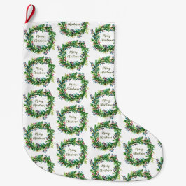 メリークリスマス ホリデーリース ラージクリスマスストッキング