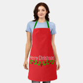 メリークリスマス、ホリデーレッド、 エプロン (着用した状態)