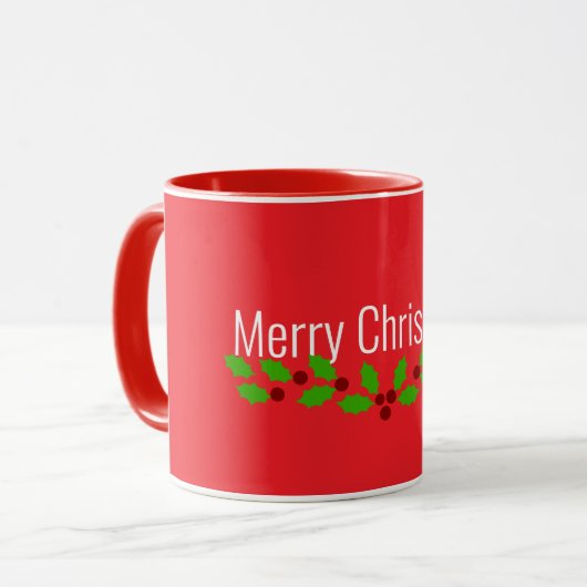 メリークリスマス、ホリデーレッド、 マグカップ (正面左)