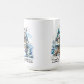 メリークリスマス ホリデー 冬の雪だるま コーヒーマグカップ (中央)