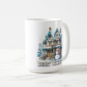メリークリスマス ホリデー 冬の雪だるま コーヒーマグカップ (正面右)