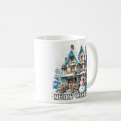 メリークリスマス ホリデー 冬 スノーマン コーヒーマグカップ (正面右)