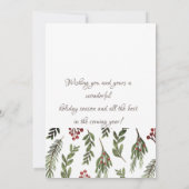 メリークリスマス、ホリーベリーの枝の写真 (裏面)