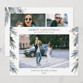 メリークリスマス ホリー 家族 写真 ホリデーカード (正面/裏面)