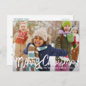 メリークリスマス | ホワイトブラシスクリプトの休日 ポストカード (正面/裏面)