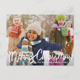 メリークリスマス | ホワイトブラシスクリプトの休日 ポストカード