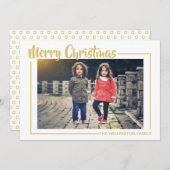 メリークリスマス|ホワイト金ゴールド |写真 シーズンカード (正面/裏面)