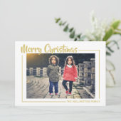 メリークリスマス|ホワイト金ゴールド |写真 シーズンカード (スタンド正面)