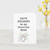 メリークリスマス、ボスカードおもしろい、 カード (黄色い花)