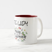 メリークリスマス***ボスレディユーモアのある*** ツートーンマグカップ (正面右)