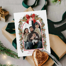 メリークリスマス ボタニカル 写真カード