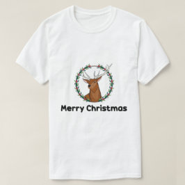 メリークリスマス & ボヘミアン鹿 シーズナル Tシャツ