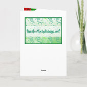 メリークリスマス | ポインセチアとオレンジ色の猫 カード (裏面)