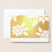 メリークリスマス.ポインセチアフレームラグジュアリー 箔カード (裏面封筒付き)